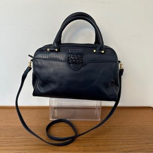 Vintage PANTERA Hand Shoulder Bag Purse Crossbody Straps Navy Blue Faux Leather